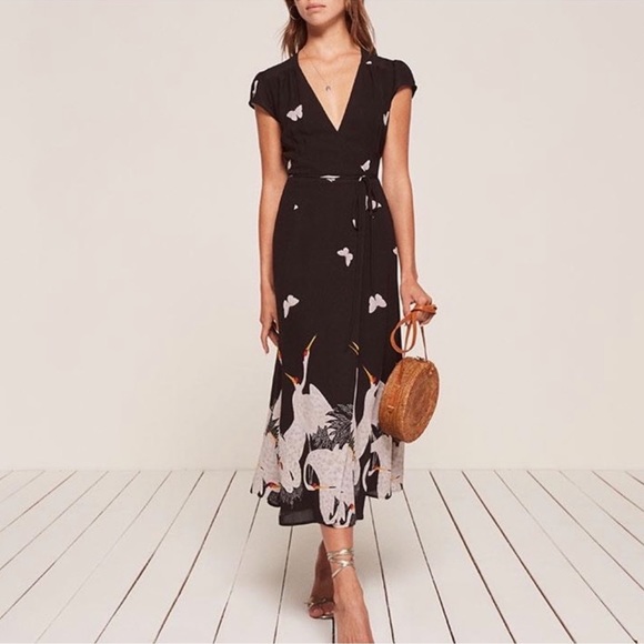 RARE REFORMATION CARINA WRAP DRESS - Picture 1 of 9